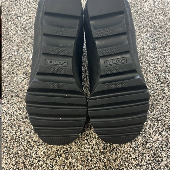Sorel Conquest Womens Black Leather Wedge Snow Boots Size 8 NL2337-010 - Picture 4 of 7